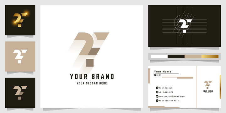 Letter ZF or 2F monogram logo