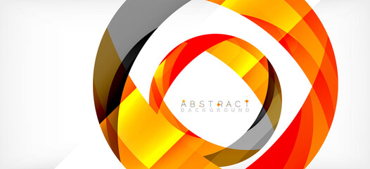 Color circle shapes, minimal geometric background. Trendy dynamic composition. Vector Illustration For Wallpaper, Banner, Background, Landing Page