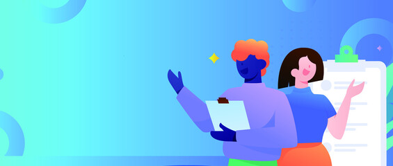 Questionnaire vector concept illustration
