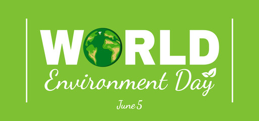 world environament  day banner design earth planet  paper cut vector illustration