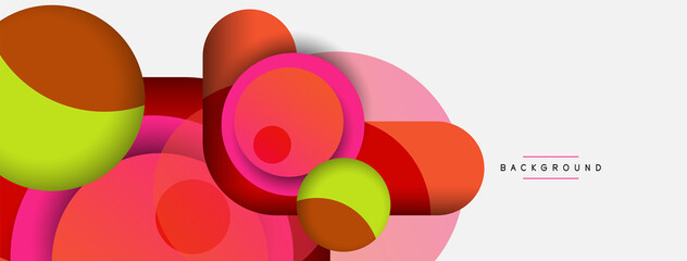 Fototapeta premium Creative geometric wallpaper. Minimal abstract background. Circles composition vector illustration for wallpaper banner background or landing page