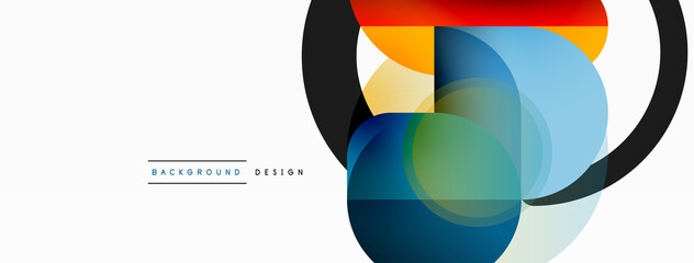 Obraz premium Round triangle shapes lines and circles. Geometric vector illustration for wallpaper banner background or landing page