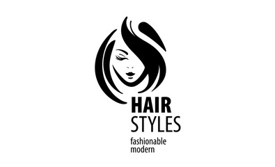 Vector illustration of a womans hairstyle on a white background