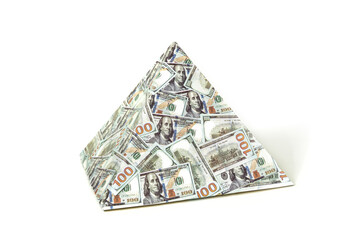global financial pyramid based on the dominance of the dollar. World management concept. conspiracy...