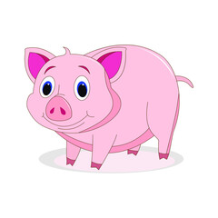 Vector illustration of cute pig cartoon