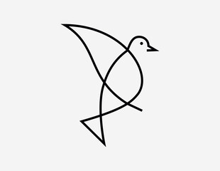 bird logo design line art style.