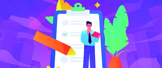 Questionnaire vector concept illustration
