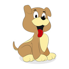 Cute little happy dog vector illustration