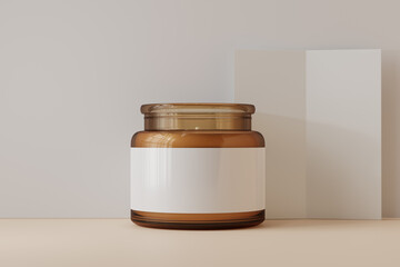 Amber Glass Candle Jar