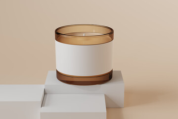 Amber Glass Candle Jar