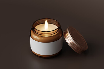 Amber Glass Candle Jar