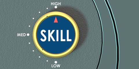 Skill level knob pointing to high