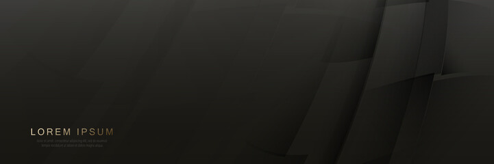 Fototapeta premium Abstract black curved geometric shape background. Website, banner and brochure background. Vector illustration