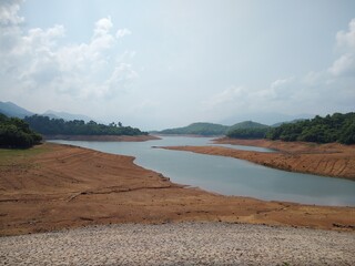 Pallamvetty Saddle Dam, Kollam district, Kerala, landscape view