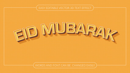 Fototapeta premium Eid mubarak 3d text effect with islamic 3d editable text effect