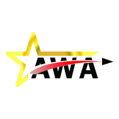 AWA letter logo design. AWA creative  letter logo. simple and modern letter logo. AWA alphabet letter logo for business. Creative corporate identity and lettering. vector modern logo  - obrazy, fototapety, plakaty
