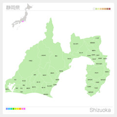 静岡県の地図・Shizuoka Map