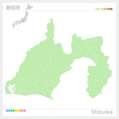 Obraz premium 静岡県の地図・Shizuoka Map