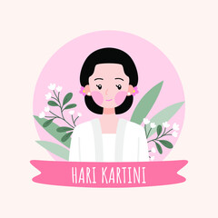 Happy Kartini day greeting poster vector illustration