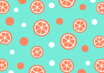 背景　ピンクグレープフルーツ　ランダム　水色