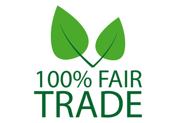 Etiqueta con hojas verdes de comercio libre. 