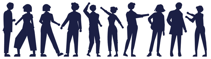 male and female anonymous person silhouettes Vector. People silhouettes Portraits illustration man women couple.