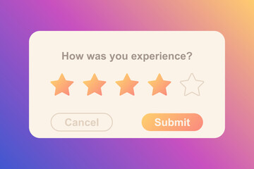 Star ratings ux ui for customer or user feedback experience on website or apps mobile