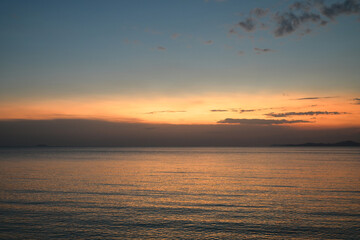 beautiful sky and sea in the evening, natural background
