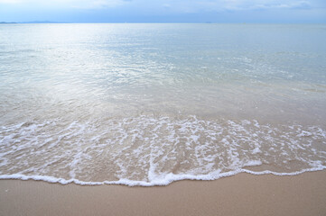 sea and sand with blue sky, natural background