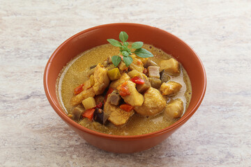 Thai yellow curry with chicken