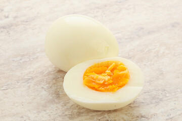 Boiled chicken egg for breakfast
