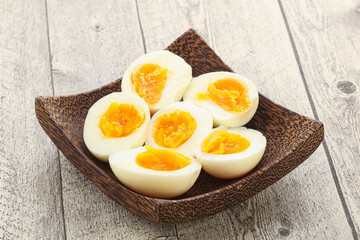 Boiled chicken egg for breakfast