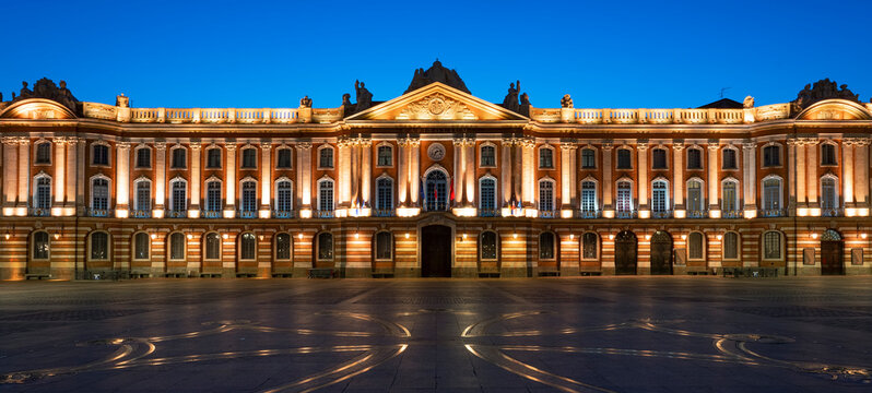 View of Capitole or City Hall is the municipal administration of the Toulouse city