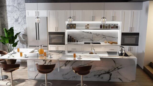 modern condo space of kitchen interiors design 