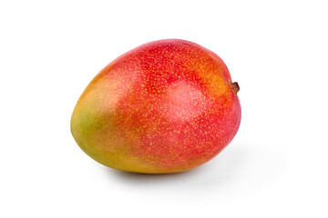 Juicy ripe Mango fruit, close-up, isolated on white background.
