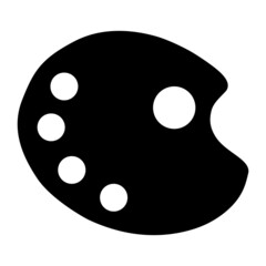 Flat art tool palette with paints color, artist web design graphic vector illustration