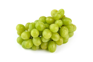 Fresh green grape, isolated on white background. High resolution image.
