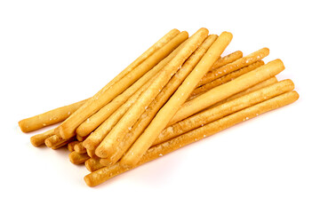 Cheese stick, Breadsticks with sesame, isolated on white background.