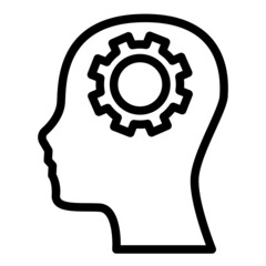 brain idea vector line style