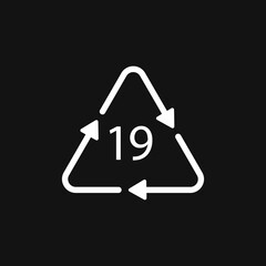 Battery recycling code Alkaline 19 . Vector illustration