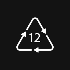 Battery recycling symbol 12 Li. Vector illustration