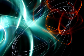 A physiogram, a light painting with geometric patterns, shapes and figures, abstract photo with moving lights