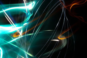 A physiogram, a light painting with geometric patterns, shapes and figures, abstract photo with moving lights