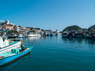 Fototapeta na wymiar Beautiful fishing port in Nanfangao