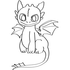 Beautiful cartoon dragon character isolated on white