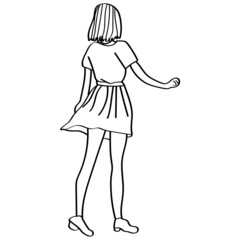 Woman sketch isolated on white