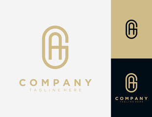 Fototapeta Initial letter GA logo design template. obraz