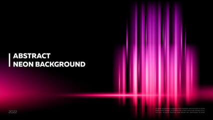 Abstract, neon background with glowing rays. Vector.