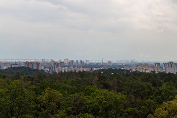 Fototapeta na wymiar Panorama of Kyiv, the capital of Ukraine.