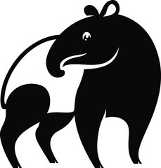 Simple Illustration of Malayan Tapir